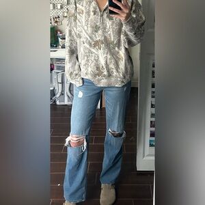 Hollister Light Blue Distressed Ultra High-Rise Dad Jean